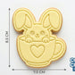 Easter Bunny in Teacup Cookie Cutter and Embosser Set – Easter Collection