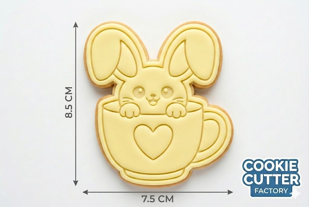 Easter Bunny in Teacup Cookie Cutter and Embosser Set – Easter Collection