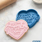 Happy Mother's Day Floral Heart Cookie Cutter and Embosser Stamp Set