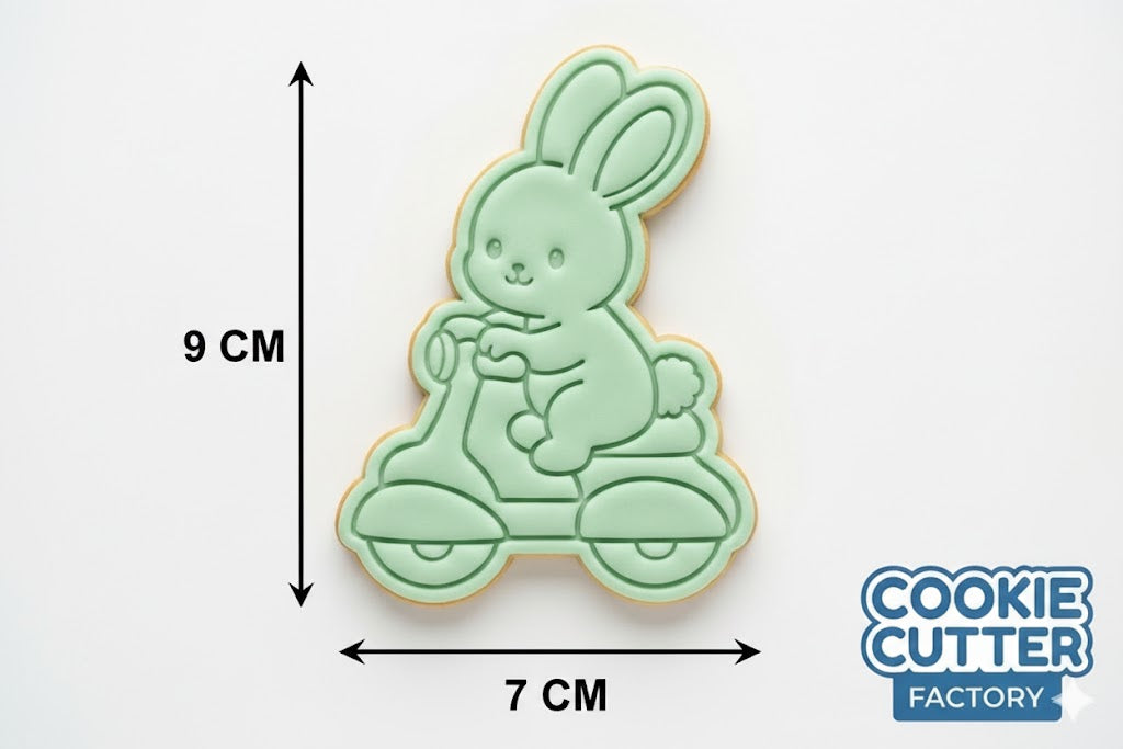 Bunny on Scooter Cookie Cutter and Embosser Set – Holiday Collection