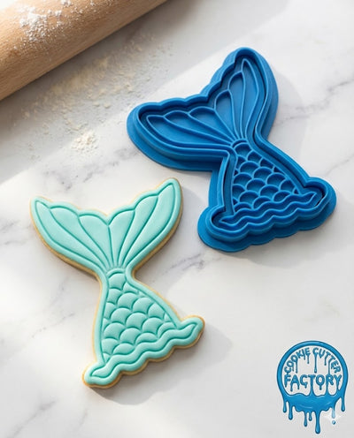 Mermaid Tail Cookie Cutter and Embosser Stamp | Under the Sea Theme, Ocean Party