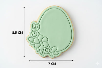 Elegant Botanical Easter Egg Cookie Cutter and Embosser Set