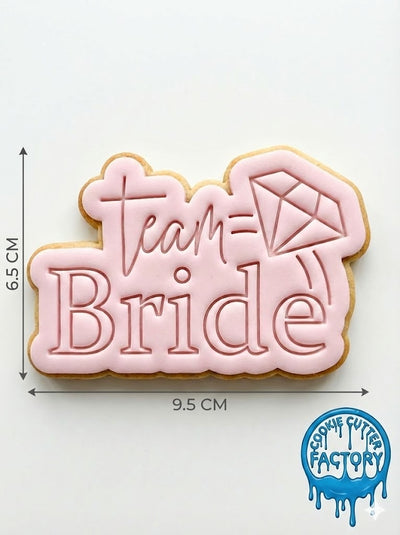 Team Bride Cookie Cutter and Embosser Set - Bridal Shower and Bachelorette Party