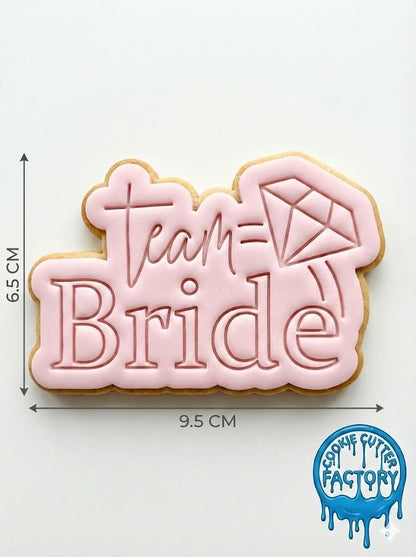 Team Bride Cookie Cutter and Embosser Set - Bridal Shower and Bachelorette Party