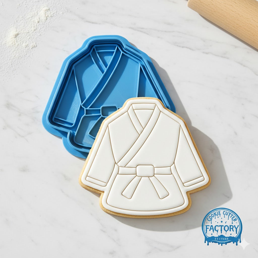 Martial Arts Gi Uniform Cookie Cutter and Embosser | Karate Judo Taekwondo Party Tool