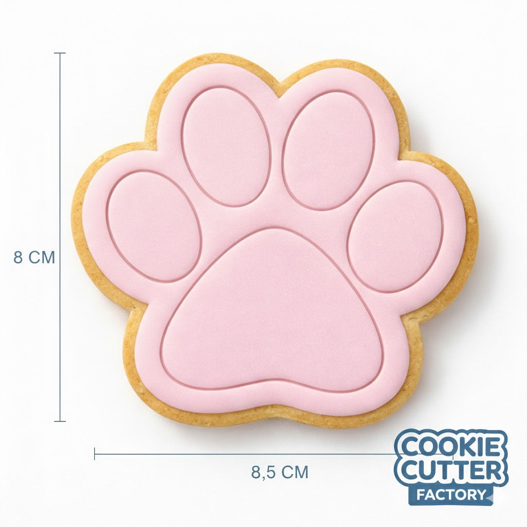 Paw Print Cookie Cutter and Embosser Set – Puppy Dog and Cat Party Baking Tool