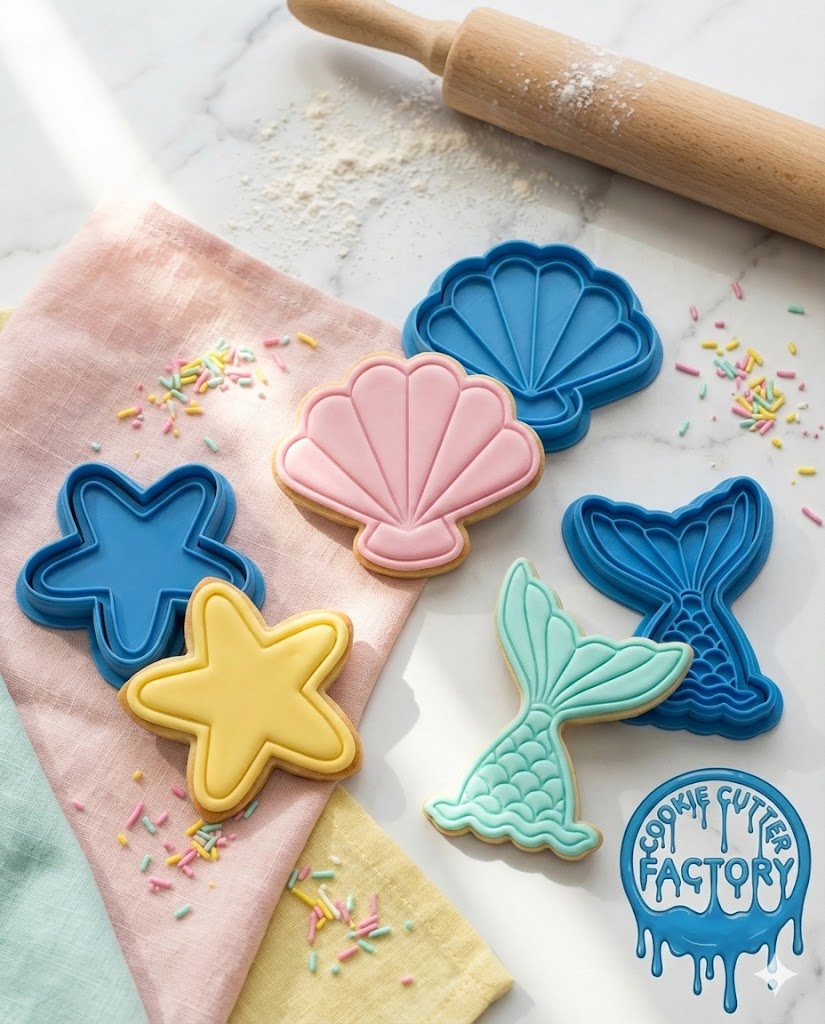Mermaid Under the Sea Cookie Cutter and Embosser Set (Set of 3)