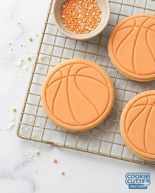 Basketball Cookie Cutter and Embosser Set – Sports Theme Party Baking Tool
