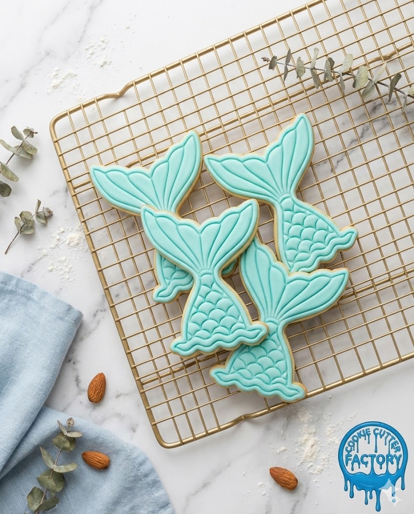 Mermaid Tail Cookie Cutter and Embosser Stamp | Under the Sea Theme, Ocean Party