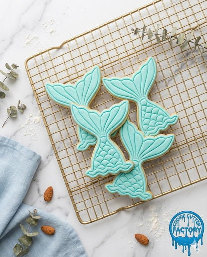 Mermaid Tail Cookie Cutter and Embosser Stamp | Under the Sea Theme, Ocean Party