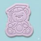 Graduation Teddy Bear Cookie Cutter and Embosser Stamp Set | Grad Cap, Cute Bear