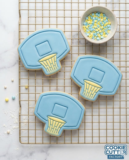 Basketball Backboard and Hoop Cookie Cutter with Embosser Stamp - Sports Theme Baking
