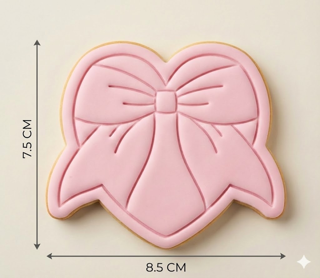 Heart Bow Ribbon Cookie Cutter and Embosser Stamp | Coquette Aesthetic, Valentine's Day, Cute Gift