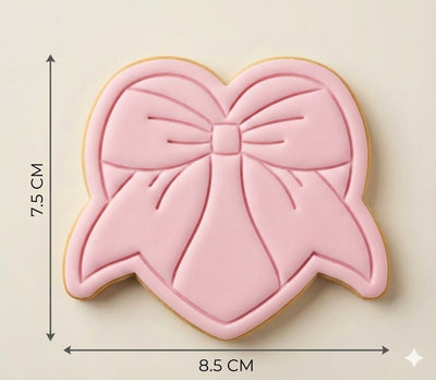 Heart Bow Ribbon Cookie Cutter and Embosser Stamp | Coquette Aesthetic, Valentine's Day, Cute Gift
