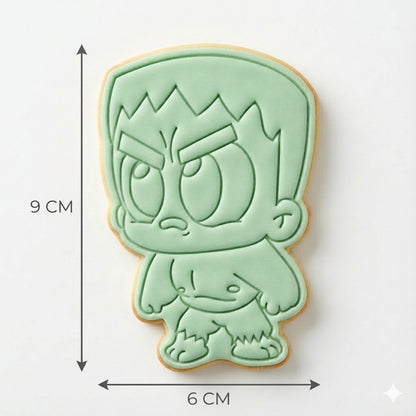 Cute Hulk Cookie Cutter and Embosser Stamp | Superhero, Avengers Party, Green Monster Treat