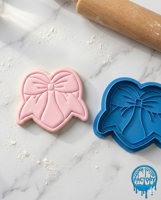 Heart Bow Ribbon Cookie Cutter and Embosser Stamp | Coquette Aesthetic, Valentine's Day, Cute Gift