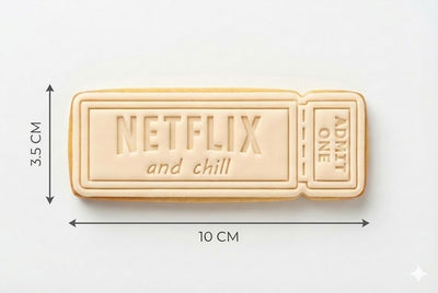 Netflix and Chill Ticket Cookie Cutter and Embosser Stamp | Movie Night, Valentine's Date, Funny Quote