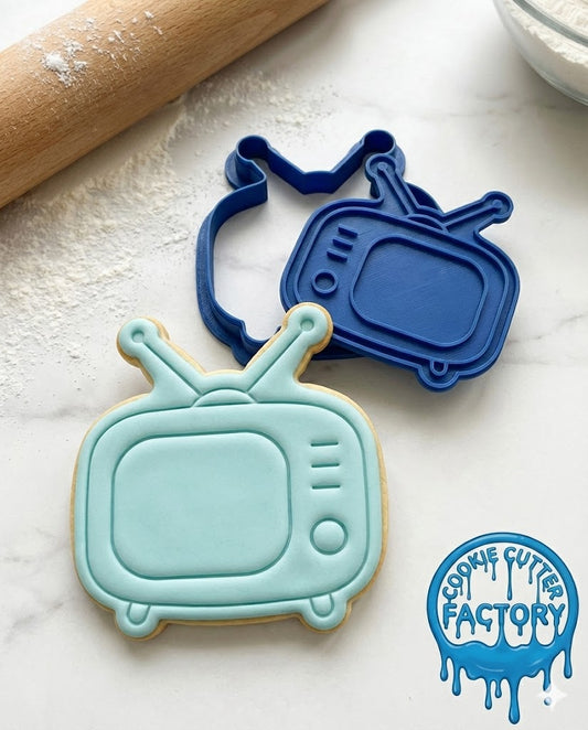 Retro Television TV Cookie Cutter and Embosser Stamp | Vintage 80s 90s Media, Nostalgia Party