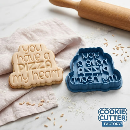 You Have A Pizza My Heart Cookie Cutter and Embosser Stamp | Funny Valentine, Food Pun, Pizza Lover  Category: Craft Supp