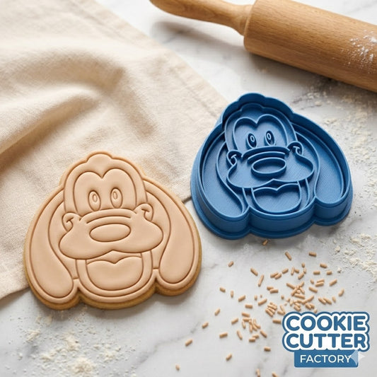Pluto Dog Face Cookie Cutter and Embosser Stamp Set | Classic Cartoon, Mickey's Friend