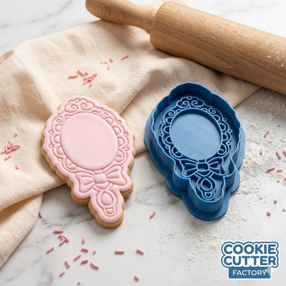 Princess Hand Mirror Cookie Cutter and Embosser Stamp | Fairy Tale, Snow White Theme, Vanity