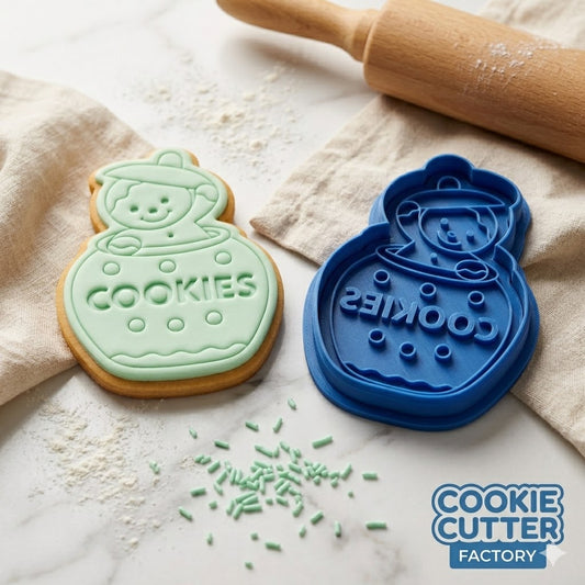 Gingerbread Man in Cookie Jar Cutter and Embosser Stamp Set | Christmas, Holiday