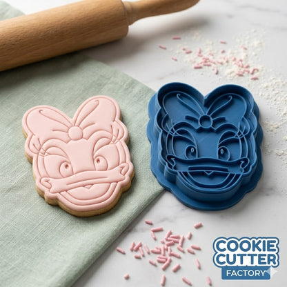 Daisy Duck Face Cookie Cutter and Embosser Stamp Set | Cute Cartoon, Bow, Minnie's Friend