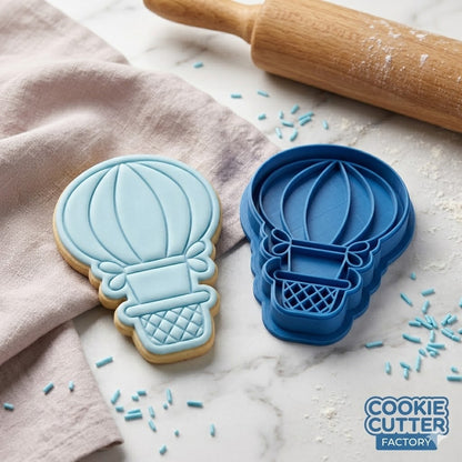 Hot Air Balloon Cookie Cutter and Embosser Stamp Set | Travel, Adventure, Baby Shower