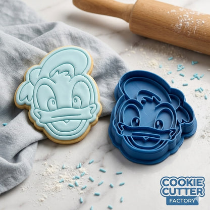 Donald Duck Face Cookie Cutter and Embosser Stamp Set | Classic Cartoon, Sailor Duck