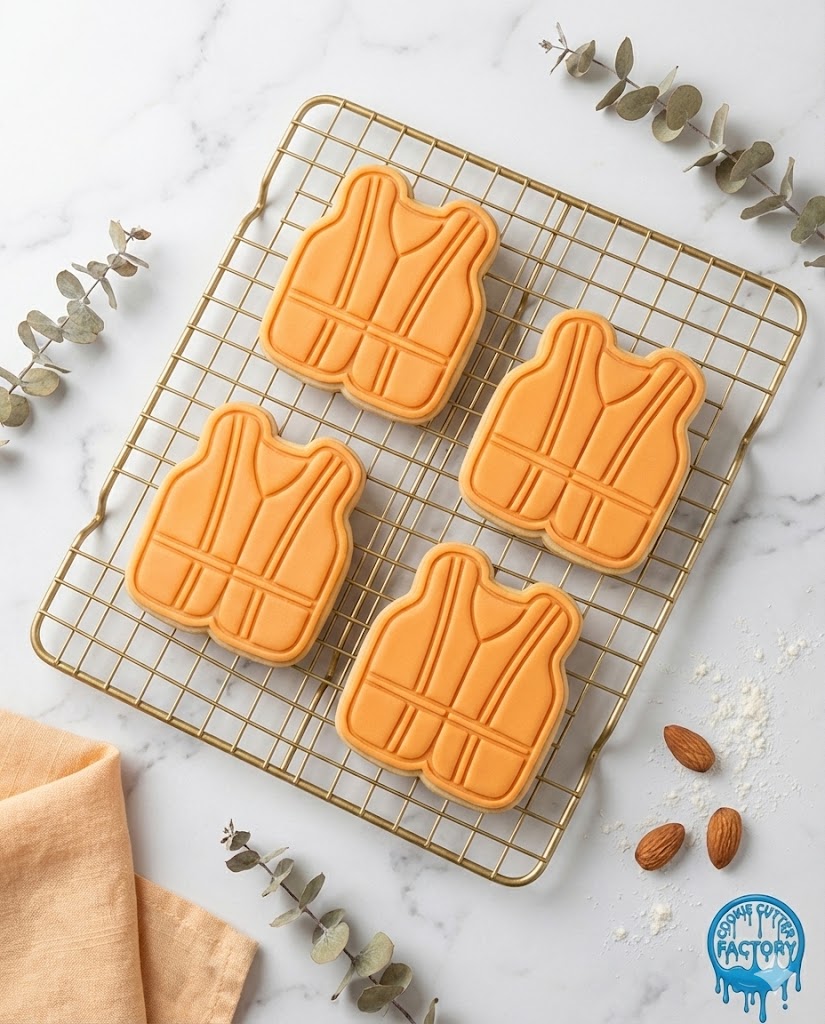 Construction Safety Vest Cookie Cutter and Embosser Stamp | Builder Uniform, Work Site Gear