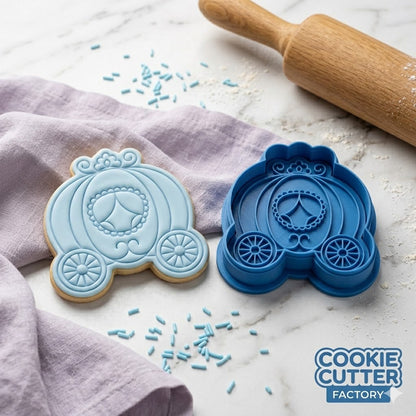Princess Pumpkin Carriage Cookie Cutter and Embosser Stamp | Fairy Tale, Cinderella Theme, Royal Birthday