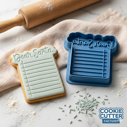 Dear Santa Letter Cookie Cutter and Embosser Stamp Set | Wish List, Christmas, Holiday