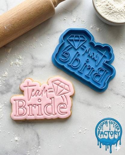 Team Bride Cookie Cutter and Embosser Set - Bridal Shower and Bachelorette Party