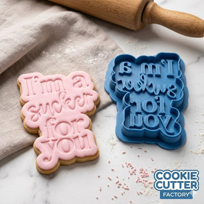 I'm A Sucker For You Cookie Cutter and Embosser Stamp | Funny Valentine, Candy Pun, Sweet Quote