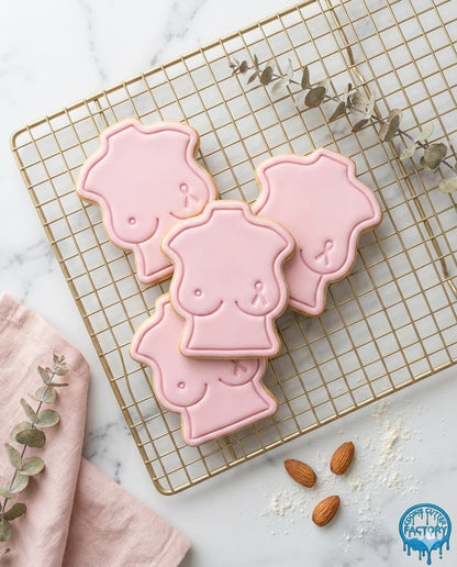 Breast Cancer Awareness Torso Cookie Cutter and Embosser Stamp | Pink Ribbon, Survivor Support
