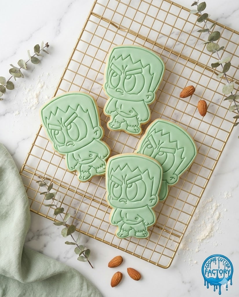 Cute Hulk Cookie Cutter and Embosser Stamp | Superhero, Avengers Party, Green Monster Treat