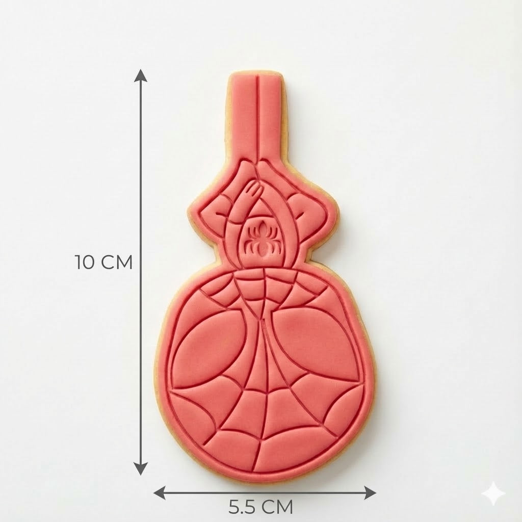 Cute Spiderman Hanging Cookie Cutter and Embosser Stamp | Superhero, Upside Down Web, Heart Hands
