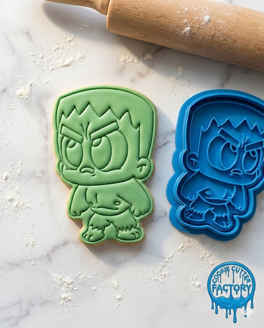 Cute Hulk Cookie Cutter and Embosser Stamp | Superhero, Avengers Party, Green Monster Treat