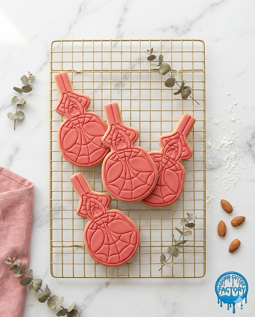 Cute Spiderman Hanging Cookie Cutter and Embosser Stamp | Superhero, Upside Down Web, Heart Hands