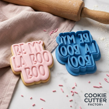 Be My La Boo Boo Text Cookie Cutter and Embosser Stamp | Labubu Pun, Valentine's Day, Funny Quote