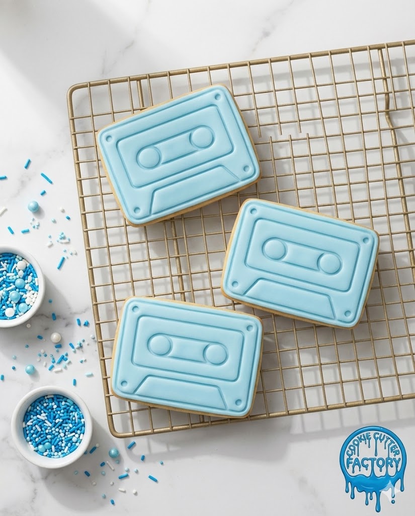 Retro Cassette Tape Cookie Cutter and Embosser Stamp | 80s 90s Music, Vintage Mixtape