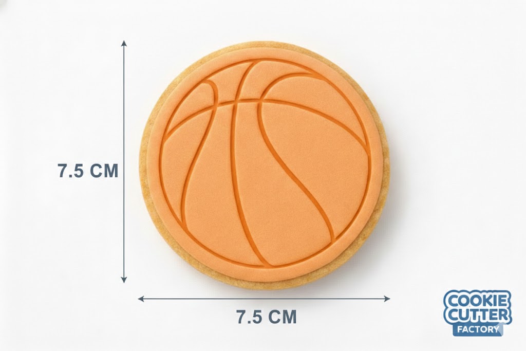 Basketball Cookie Cutter and Embosser Set – Sports Theme Party Baking Tool