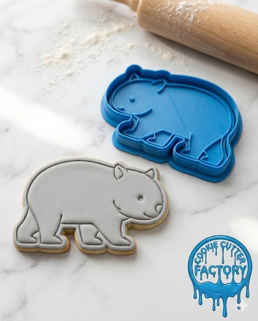Cute Wombat Cookie Cutter and Embosser Stamp | Australian Wildlife, Animal Party