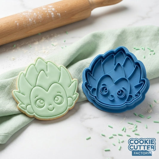 Super Saiyan Style Anime Character Cookie Cutter and Embosser Set – Dragon Ball Z Theme Baking Tool