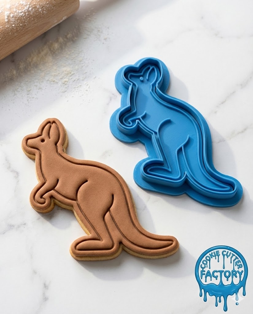 Cute Kangaroo Cookie Cutter and Embosser Stamp | Australian Wildlife, Animal Party