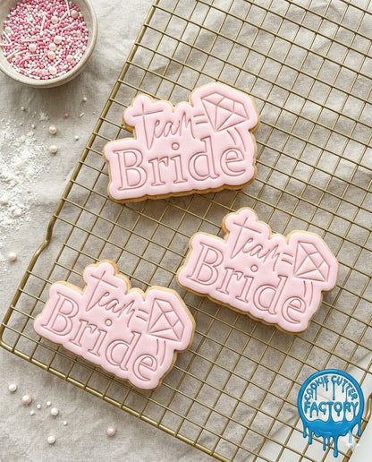 Team Bride Cookie Cutter and Embosser Set - Bridal Shower and Bachelorette Party