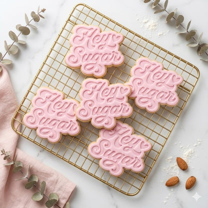 Hey Sugar Cookie Cutter and Embosser Stamp | Retro Valentine, Sweet Quote, Flirty Phrase