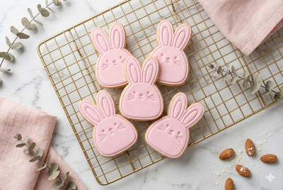 Cute Bunny Face Cookie Cutter and Embosser Stamp | Easter Rabbit Head, Animal Whiskers, Spring