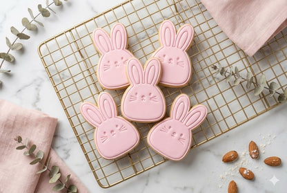 Cute Bunny Face Cookie Cutter and Embosser Stamp | Easter Rabbit Head, Animal Whiskers, Spring