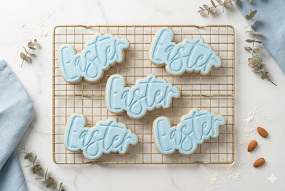 Easter Script Cookie Cutter and Embosser Stamp | Modern Calligraphy, Spring Holiday, Text Plaque